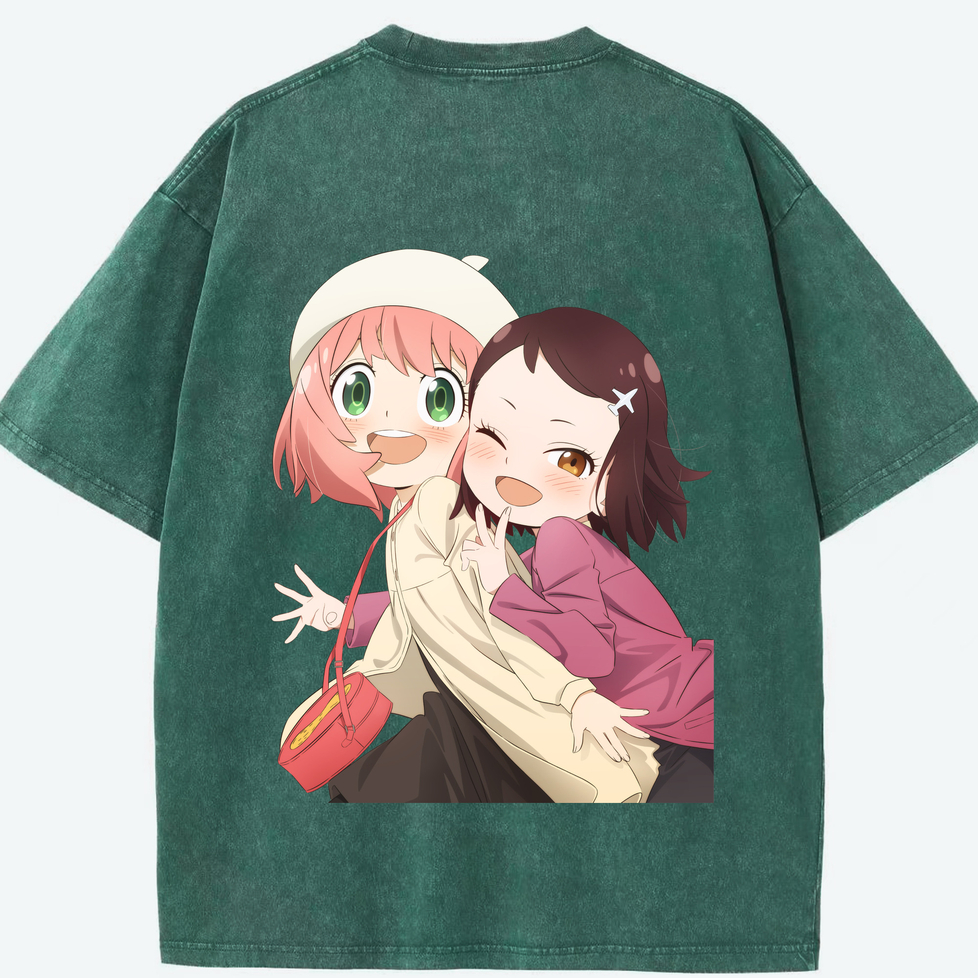 （画像用） SPY×FAMILY间谍家家酒 綿100% ヴィンテージ風 半袖Tシャツ（背面プリント）